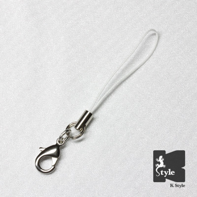 ストラップ（紐）白 金具：銀
