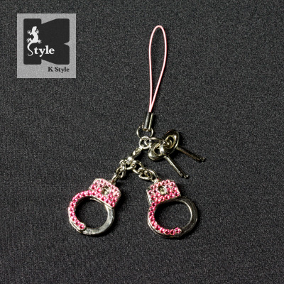 ぷち手錠（鍵付）ストラップ スワロフスキー仕様